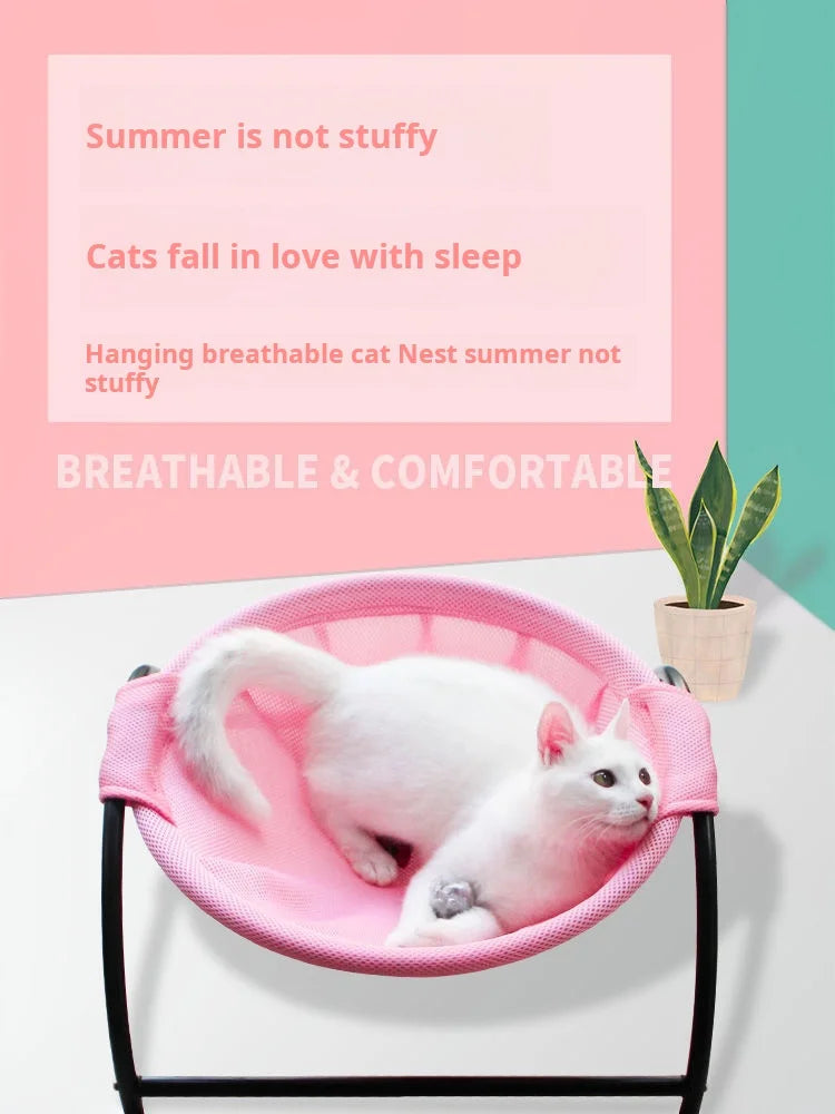 Cat Bed Pet Hammock Bed Cat Sleeping Bed Breathable Cooling Cot Sofa Pet Hammock Bed