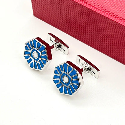 LAN CA Cufflinks Classic French Shirt Accessories Blue snowflakes High Quality Precision SteelLuxury Jewelry For Men - TaMNz