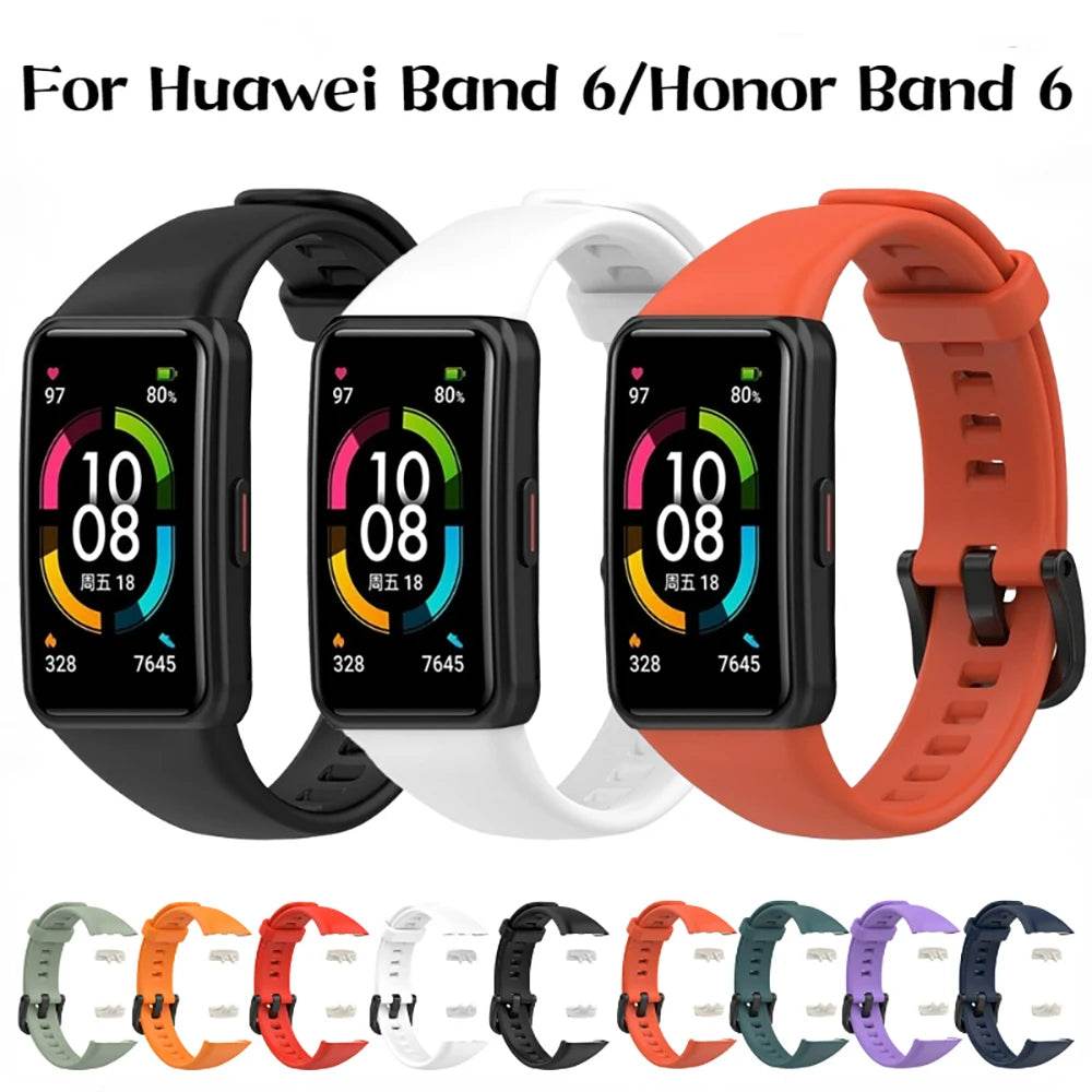 Silicone Strap For Huawei Band 6/Honor Band 6 Original Smart Sports Replacement Bracelet Wristband for Huawei Band 6 Pro Correa - Tamnz