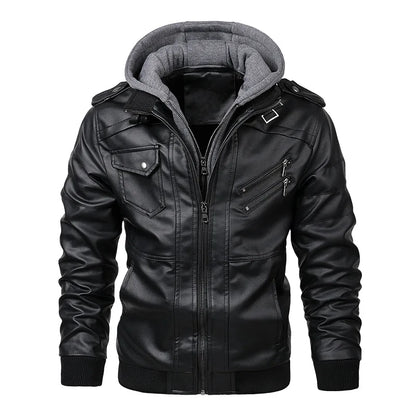 KB New Men's Leather Jackets Autumn Casual Motorcycle PU Jacket Biker Leather Coats Brand Clothing EU Size SA722 - Tamnz