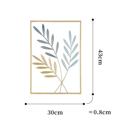 Nordic Metal Leaf Iron Wall Hanging Decor Plant Ginkgo Palm Maple Leaves Wall Pendant Mural Living Room Bedroom Home Decoration - Tamnz