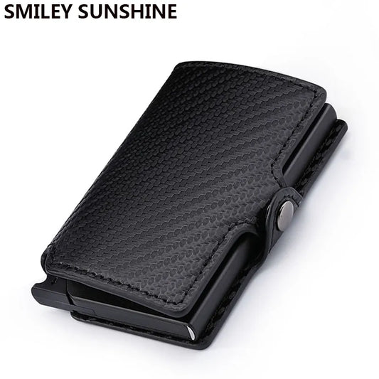 Carbon Fiber Rfid Card Holder Men Wallets Money Bag Zipper Coin Purse Small Leather Mini Slim Wallets Vallet Carteira Masculina - TaMNz