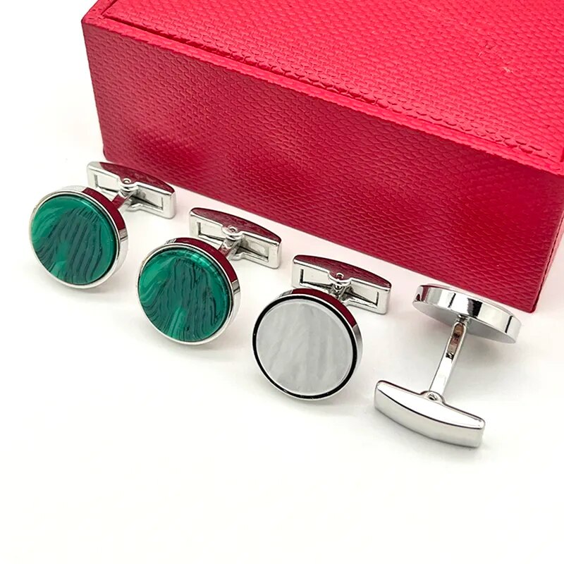 LAN CA cufflinks Green and White Design Luxury Gifts - TaMNz