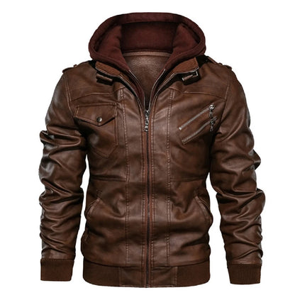 KB New Men's Leather Jackets Autumn Casual Motorcycle PU Jacket Biker Leather Coats Brand Clothing EU Size SA722 - Tamnz