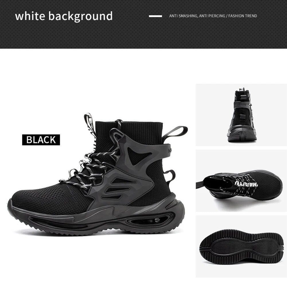 Light Breathable Sneaker For Men Steel Toe Safety Shoes Puncture-Proof Male Boots Work Botas Hombre - TaMNz