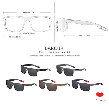 Polarized Ultralight Sports Sunglasses Square Eyewear UV400 Protection - TaMNz