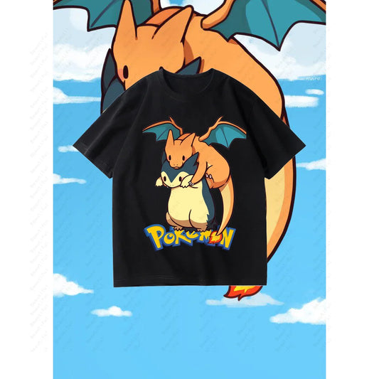 （Miniso）Pokemon Fashion Short Sleeve Summer Men Women Couple Cotton Cartoon T-Shirt Short Sleeve Cotton Y2K Style Women T-shirts