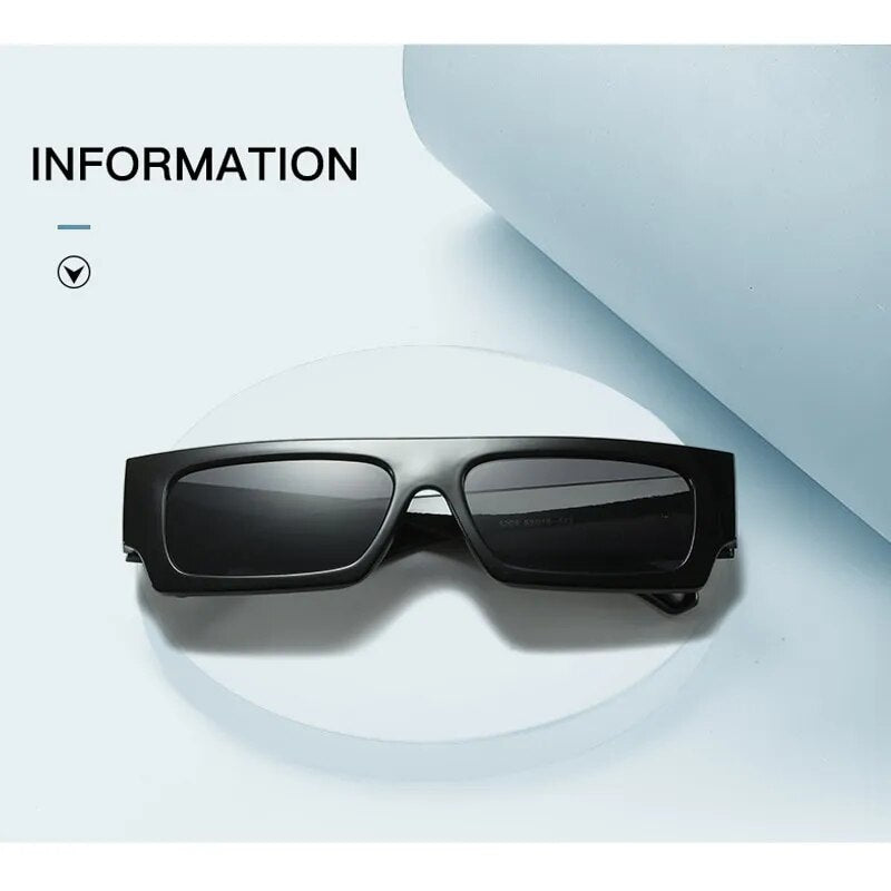 Black White Rectangle Sunglasses Man Driving Shades Male Sun Glasses Brand Designer Fishing Travel - TaMNz