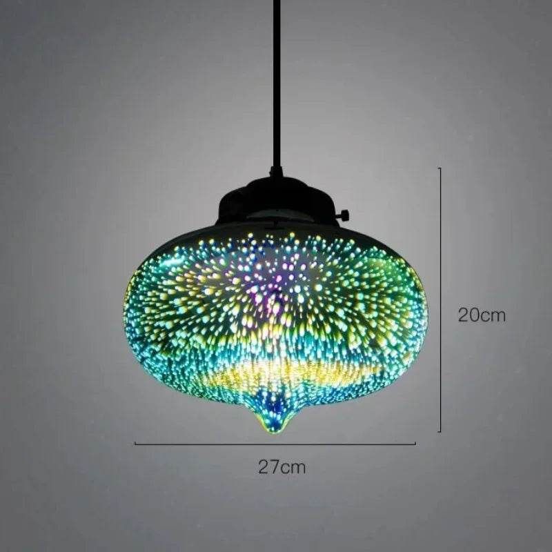 Modern Glass LED 3D Crystal Pendant Light Lighting for Living Dining Room Bedroom Bar Hallway Indoor Decoration Ceiling Lamp - Tamnz