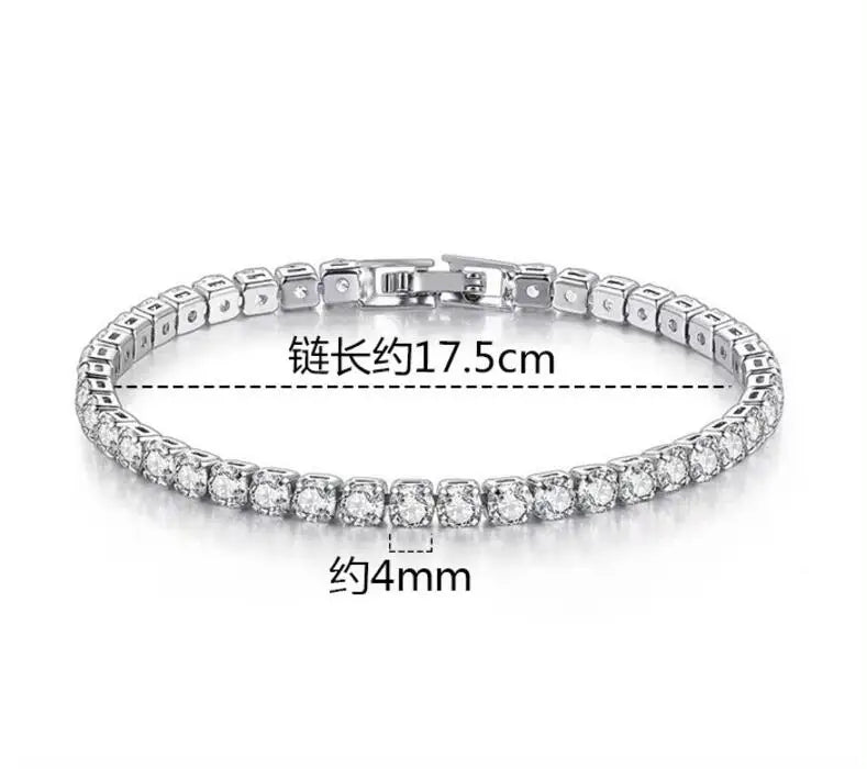 Real 3MM D VVS Moissanite Tennis Bracelet Passes Diamond Sparkling Test Solid S925 Jewelry Wedding Women Gift