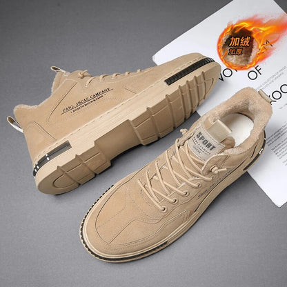 Winter Mid-top Cotton Shoes Board Shoes Outdoor Walking Casual Sneakers Comfortable Trend Shoes - TaMNz