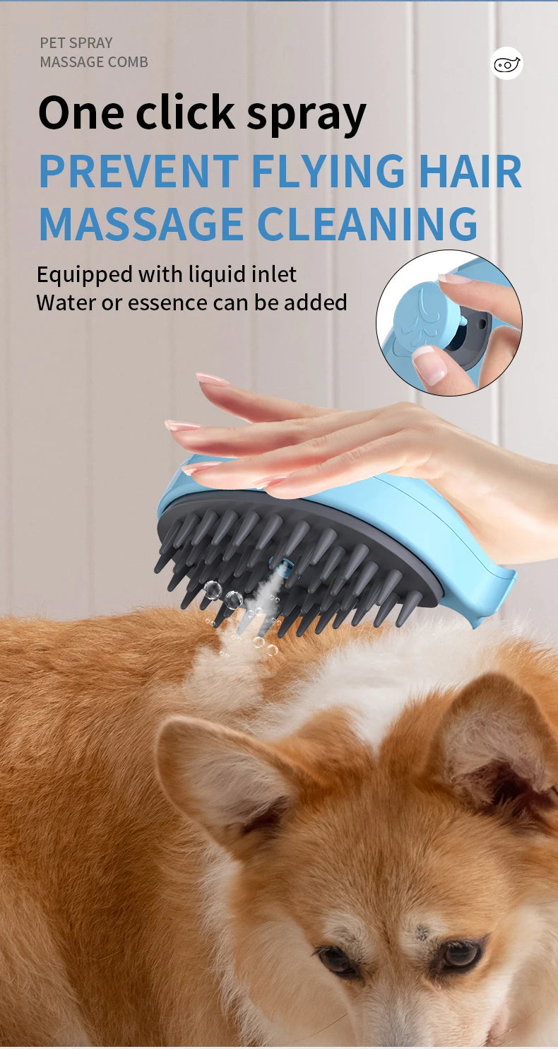 3 in 1 Pet Brush Cat Steam Brush Comb Dog Brush Electric Spray Cat Hair Brushes Massage Pet Grooming Hair Removal Combs