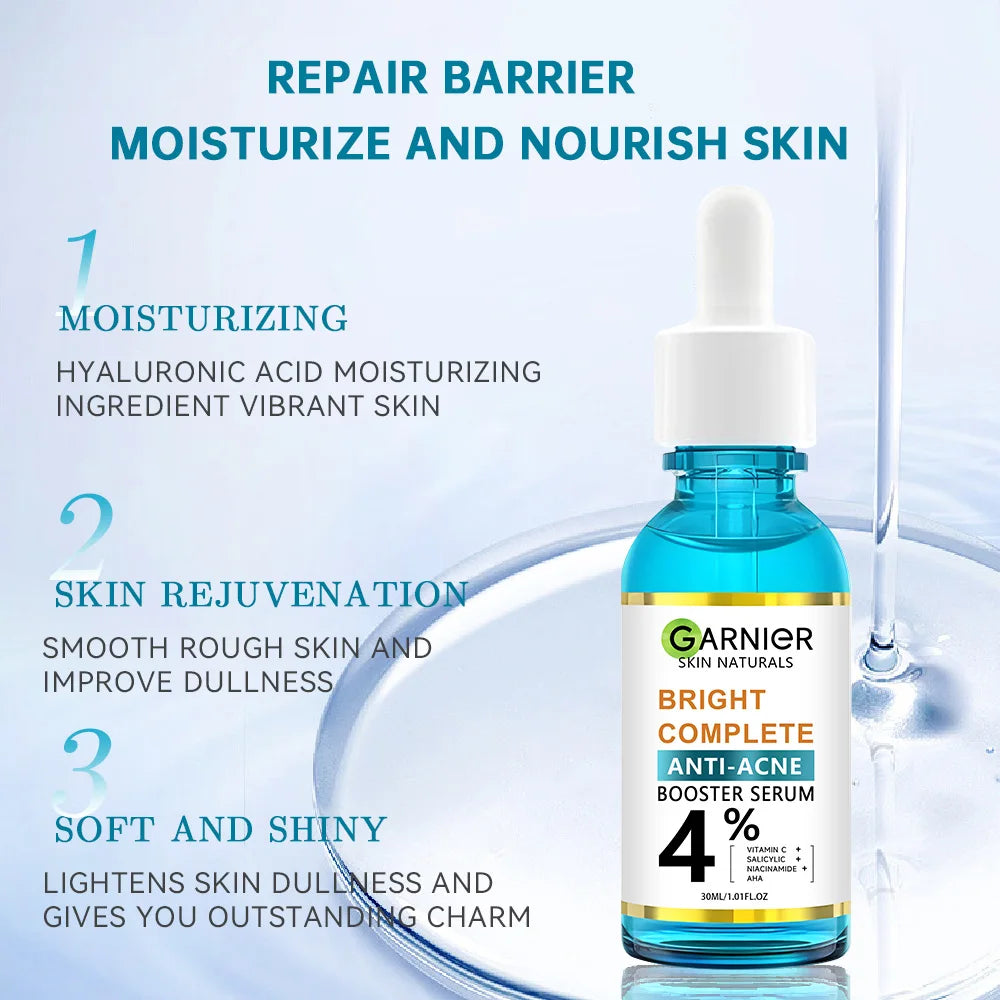 Garnier Whitening Essence Removes Acne Marks Comedones Blackheads Facial Repair Serum Shrinks Pores Moisturizes Essence