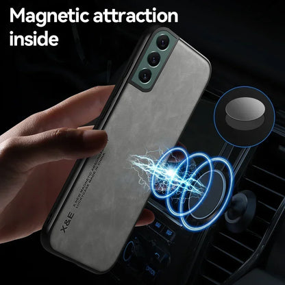 Magnetic Case For Samsung Galaxy S24 S23 S22 S21 S20 FE S10 Plus S10E S 24 23 21 20 Ultra 5G Leather Shockproof Cover Case