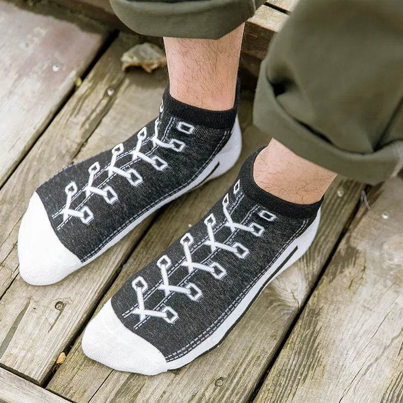 Fashion Funny Women's Men Harajuku Style Socks Kawaii Shoe Print Cute Short Sock Gift For Women Men Dropshipping - Tamnz