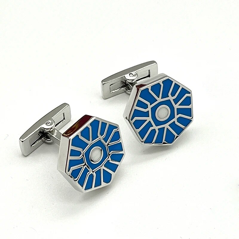 LAN CA Cufflinks Classic French Shirt Accessories Blue snowflakes High Quality Precision SteelLuxury Jewelry For Men - TaMNz