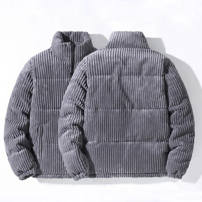 Fashion Winter Jacket Men Parkas Thick Warm Streetwear Cotton Coat Mens Stand Collar Solid Color Zipper Winter Coat Men Outwear - TaMNz