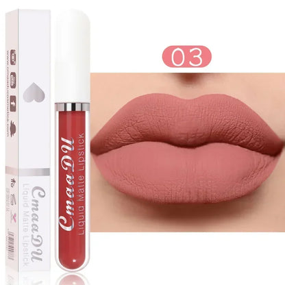 18 Colors Nude Lip Gloss Waterproof Matte Liquid Lipstick Long Lasting Non Sticky Cup Sexy Red Velvet Lip Tint Makeup Cosmetics - TaMNz