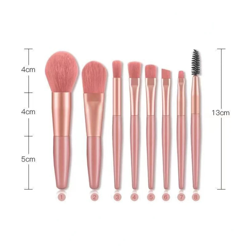 8pcs Make Up Brushes Set Cosmetic Powder Eye Shadow Foundation Blush Blending Concealer Professional Beauty Make Up Tool - TaMNz