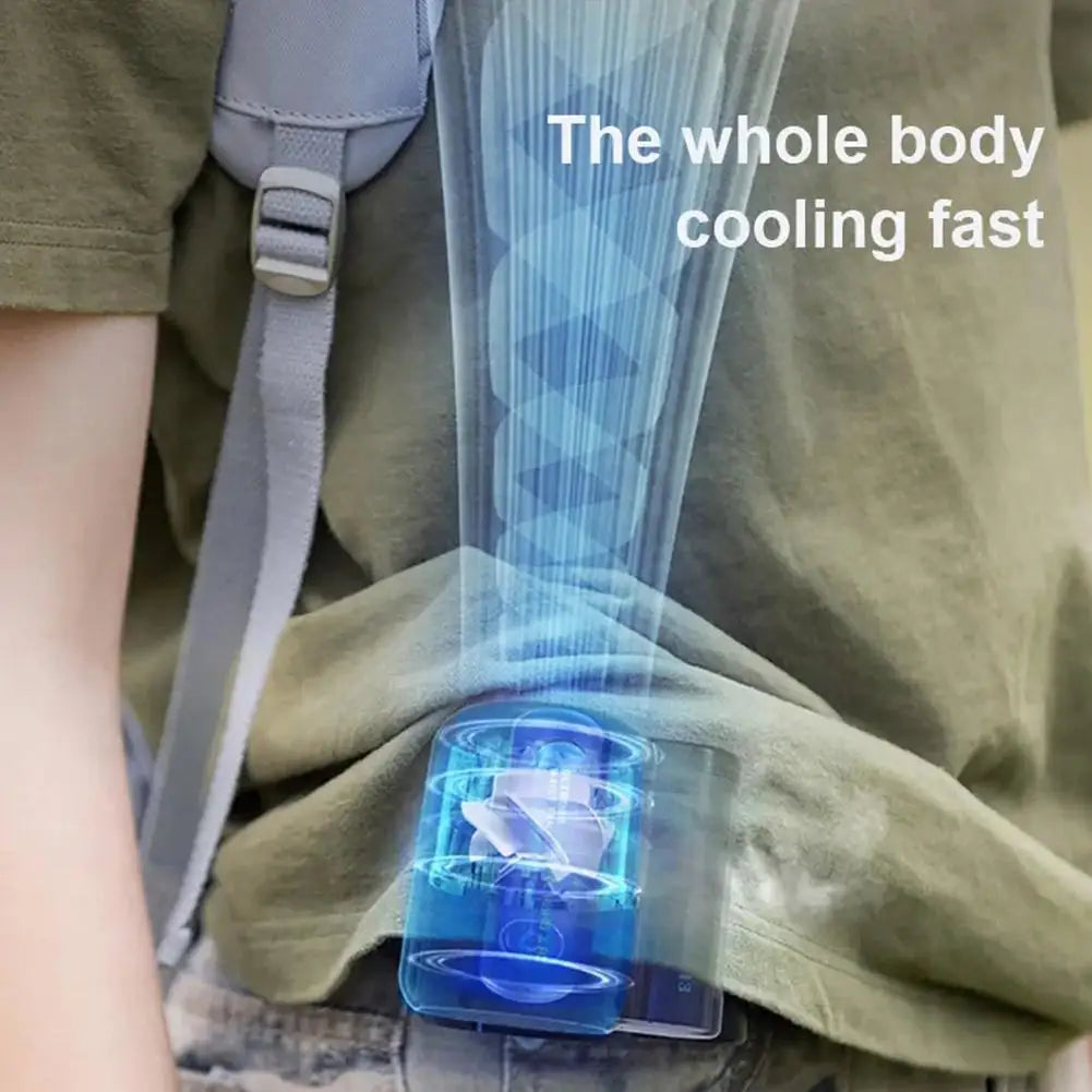 Portable Waist Hanging Fan 3 Speeds Strong Airflow Wearable Personal Clip Fan Rechargeable Cool Fan Under Shirt