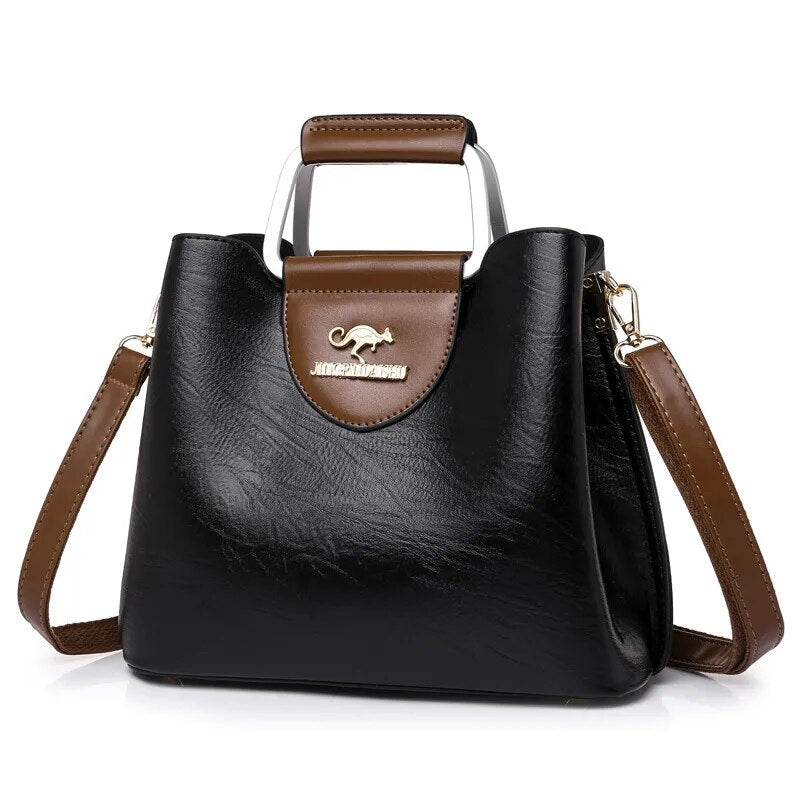 PU Soft Leather Texture Handbag New Cross-border Women's Bag Niche Design Fashionable Shoulder Bag Large Capacity Tote Purse - TaMNz