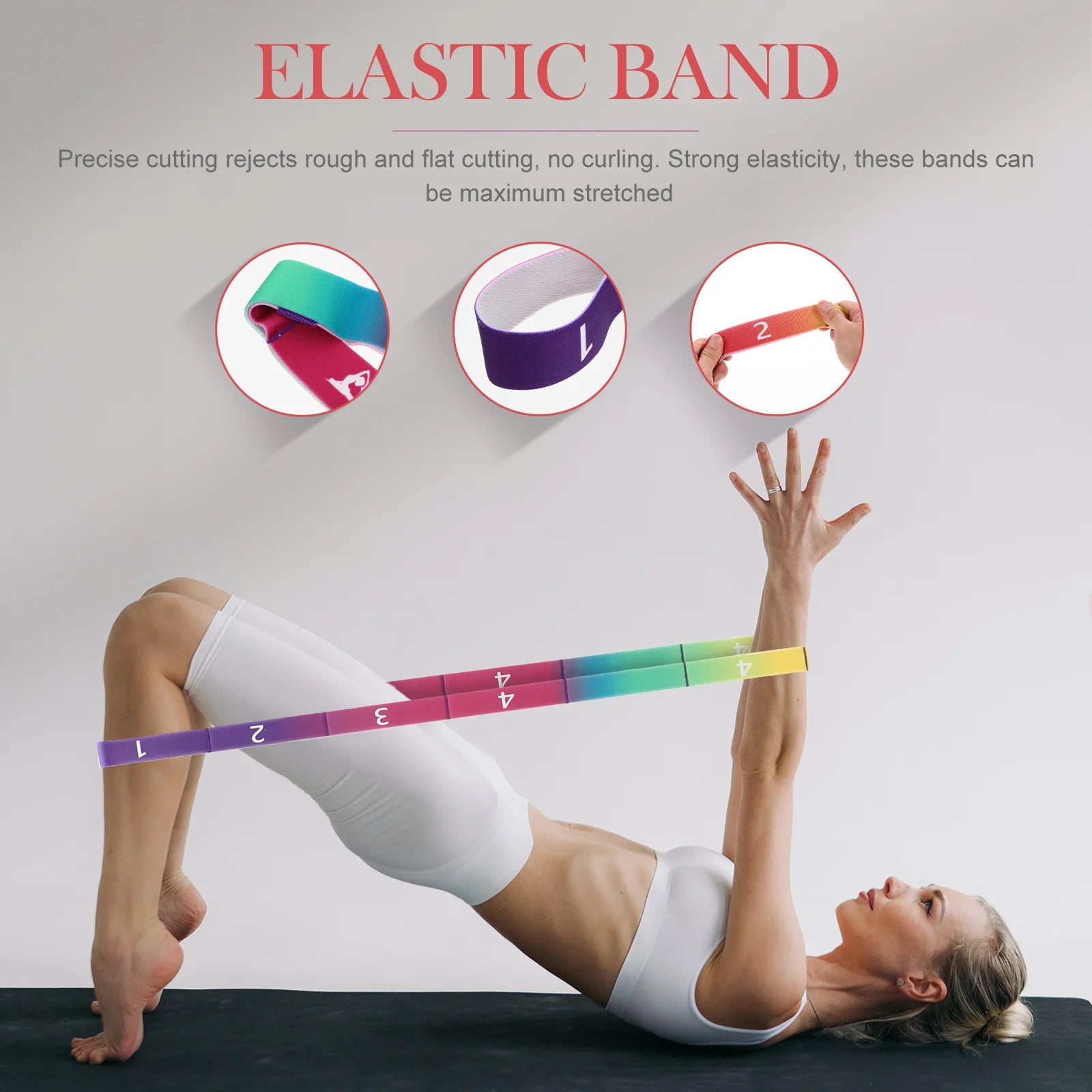 Yoga Stretching Belt Tensile Resistance Band Workout Exercise Band Yoga Bodybuilding Band - TaMNz