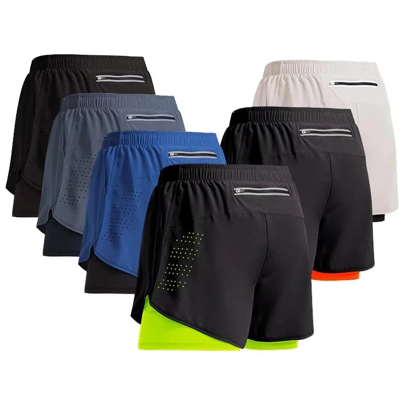Sport Shorts Men Sportswear Double-deck Training Short Pant - TaMNz