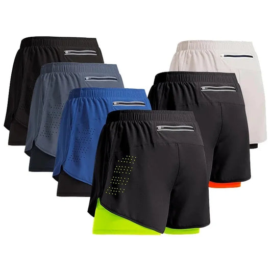 Sport Shorts Men Sportswear Double-deck Training Short Pant