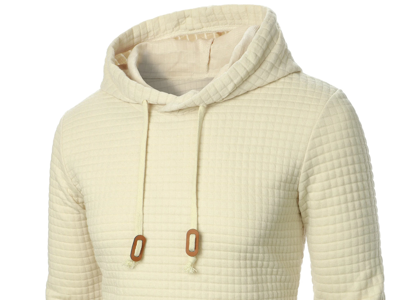 Autumn/Winter men's jacquard plaid hoodie long sleeve hoodie warm color hooded sweatshirt coat