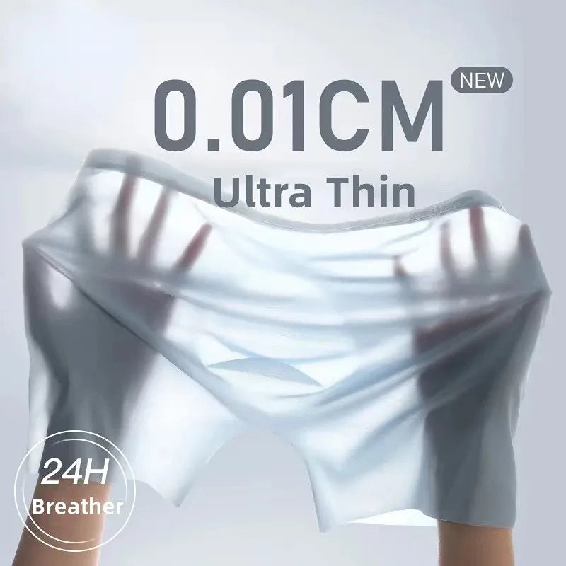 Mens Boxer Shorts Ice Silk Man Underpants Panties Male Ultra-thin - TaMNz