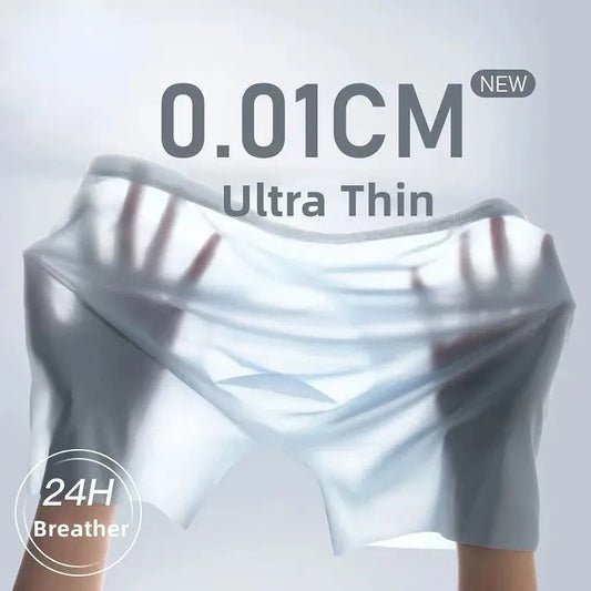 1 Pc hommes Boxer Shorts glace soie hommes culottes sans couture Sexy sous-vêtements homme caleçons mâle Ultra-mince respirant slips