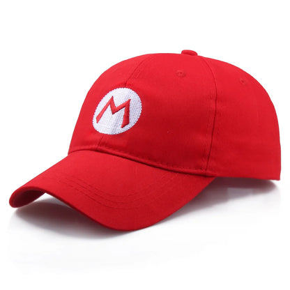 Super Mario Baseball Cap Embroidery Sunshade Adjustable Anime Mario Brothers Cartoon Game Cosplay Halloween Birthday Gift