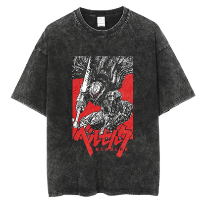 Camiseta gráfica de Anime Berserk Guts On Behance para hombre, ropa con estampado de Manga 3D, ropa de calle de moda Harajuku, camiseta para mujer, Tops para niños