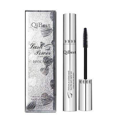 Qibest Silver Tube Waterproof Mascara Make Long & Curl Eyelashes Not Dizzy Easy To Remove Black Mascara Everlong Lasting - Tamnz