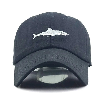 Stitched Shark Embroidery Baseball Cap for Women Men Curved Strapback Snapback Cap Dad Hat Summer Fish Sun Hip Hop Hat Cap 2023