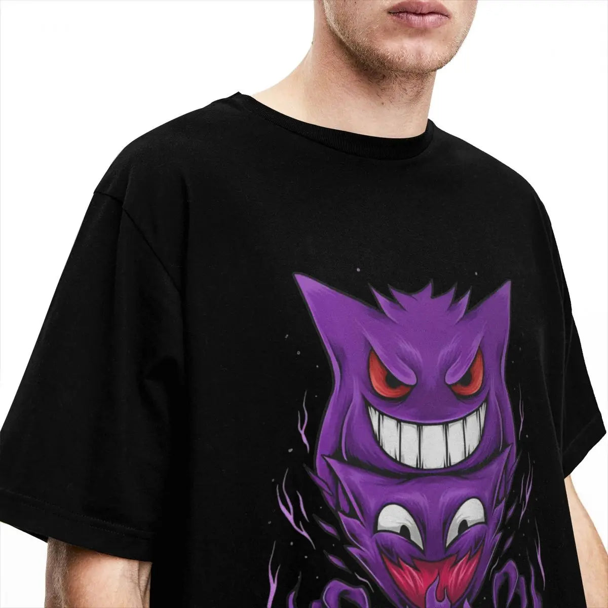 Pokemon Gengar T Shirt Trendy Cool T Shirts Short-Sleeve Street Style Tops Beach Cotton O Neck Plus Size 5XL Top Tees