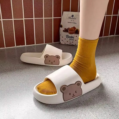 New Women's Sandals And Slippers, With Thick Soles And Cute Cartoon Quick Drying Slippers OnThe Outside, Indoor Soft Bathroom - TaMNz