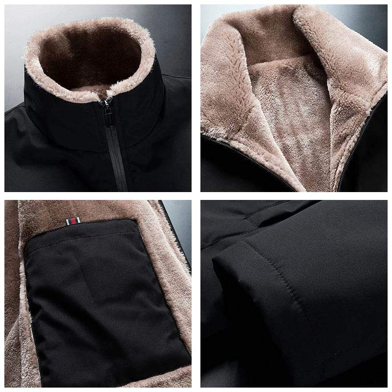 Men 2024 Winter Windproof Warm Thick Fleece Jacket Men Fashion Casual Coat Men Autumn Brand Outwear Outdoor Classic Jacket Men - Tamnz