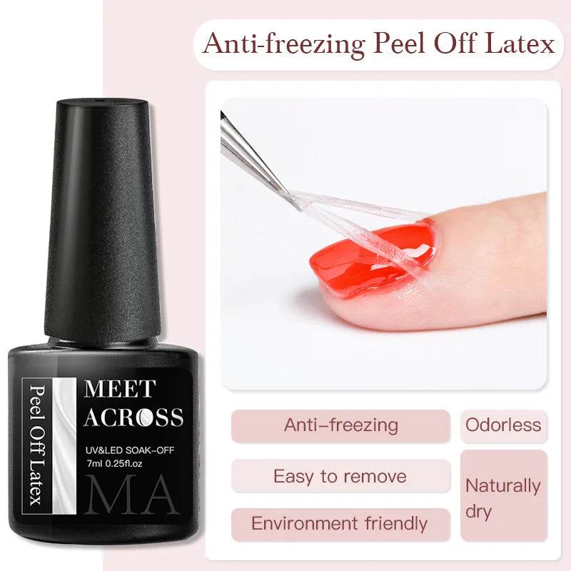 MEET ACROSS 7ml Clear Non Stick Hand Solid Extension Nail Gel Polish Carving Flower Nail Art Building UV Gel Acrylic Varnish - Tamnz