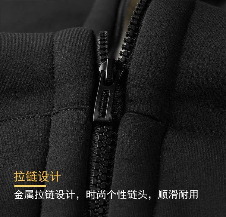 Winter Lambswool Zipper Hoodies Thicken Warm Jackets Long Sleeve Sweatshirts Casual Sports Fleece Black Coats Hooded Men Coat To