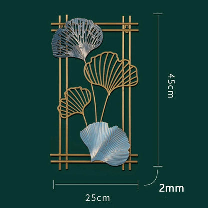 Nordic Metal Leaf Iron Wall Hanging Decor Plant Ginkgo Palm Maple Leaves Wall Pendant Mural Living Room Bedroom Home Decoration - Tamnz