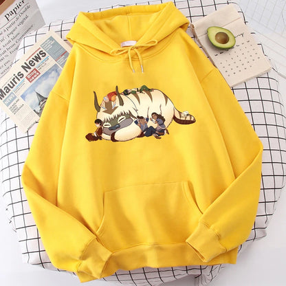 Avatar The Last Airbender Aang Appa Kawaii Cartoon Women Hoodies Harajuku Unisex Streetwear Oversized Women Loose Sweatshirts