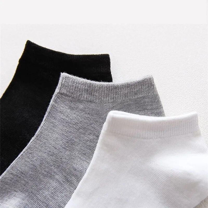 5 Pairs/Lot Low Cut Men Socks Solid Color Black White Gray Breathable Cotton Sports Socks Male Short Socks Women Men - TaMNz