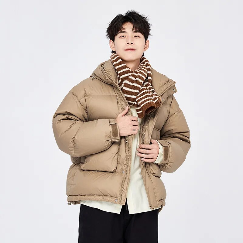 Semir Down Jacket Men 2022 Winter New Warm And Comfortable Simple Top Solid Color Casual Hooded Jacket Trendy - TaMNz