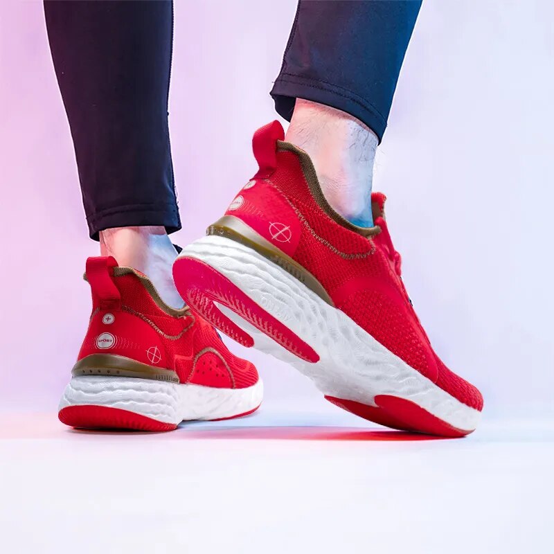 Red cushion Sneakers Running Shoes for Men Breathable Wear-resistant - TaMNz