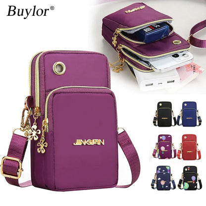 Buylor New Mobile Phone Crossbody Bags for Women Fashion Women Shoulder Bag Cell Phone Pouch With Headphone Layer Wallet - TaMNz