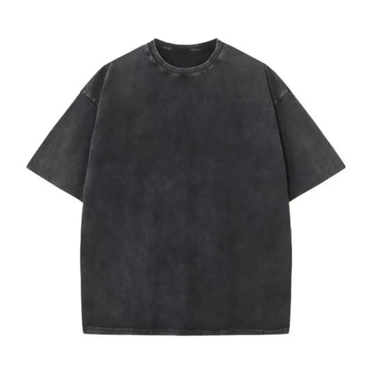 230G Cotton Retro T-shirt Drop-shoulder Sleeve Men Women Vintage Short-sleeve T Shirts Solid Color Hip Hop Loose Tees