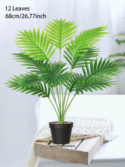 70-120cm Large Artificial Palm Tree Plastic Turtle Back Plants Leaf Schefflera Tropical Tree Home Office Party Outdoor Decor - Tamnz