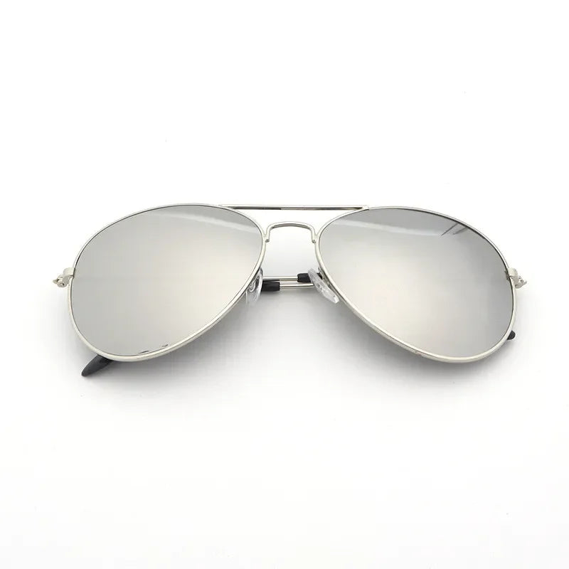Pilot Sunglasses Silver Oversized Metal Luxury Brand Eyewear Unisex