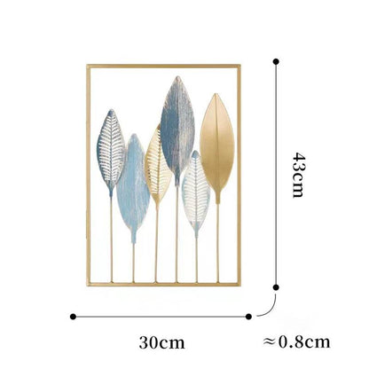 Nordic Metal Leaf Iron Wall Hanging Decor Plant Ginkgo Palm Maple Leaves Wall Pendant Mural Living Room Bedroom Home Decoration - Tamnz